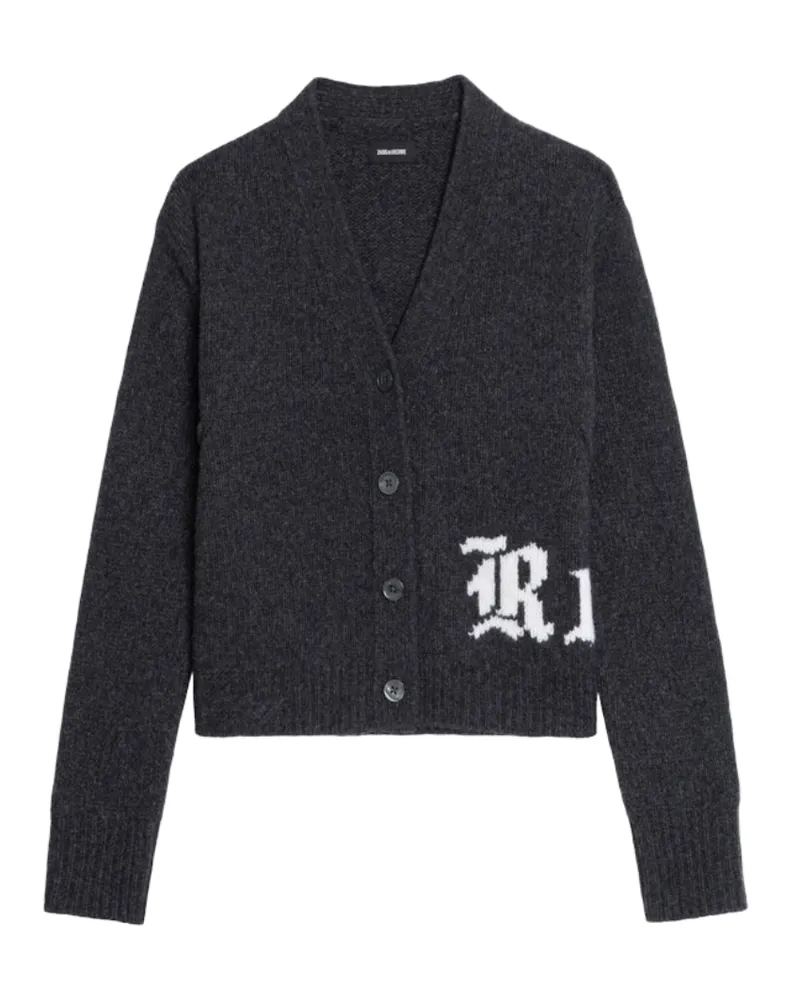 Zadig & Voltaire Cardigan Masy 100% Merinowolle Grau