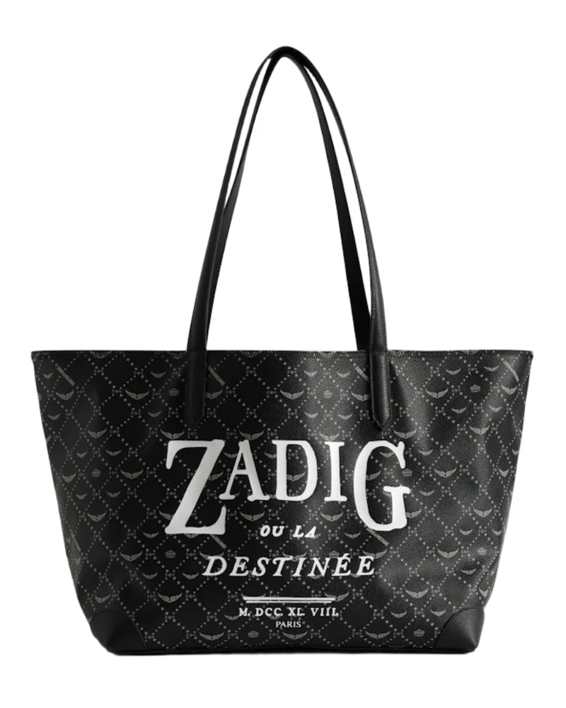 Zadig & Voltaire Z Shopper XL Monogram Book Tag Tasche Schwarz