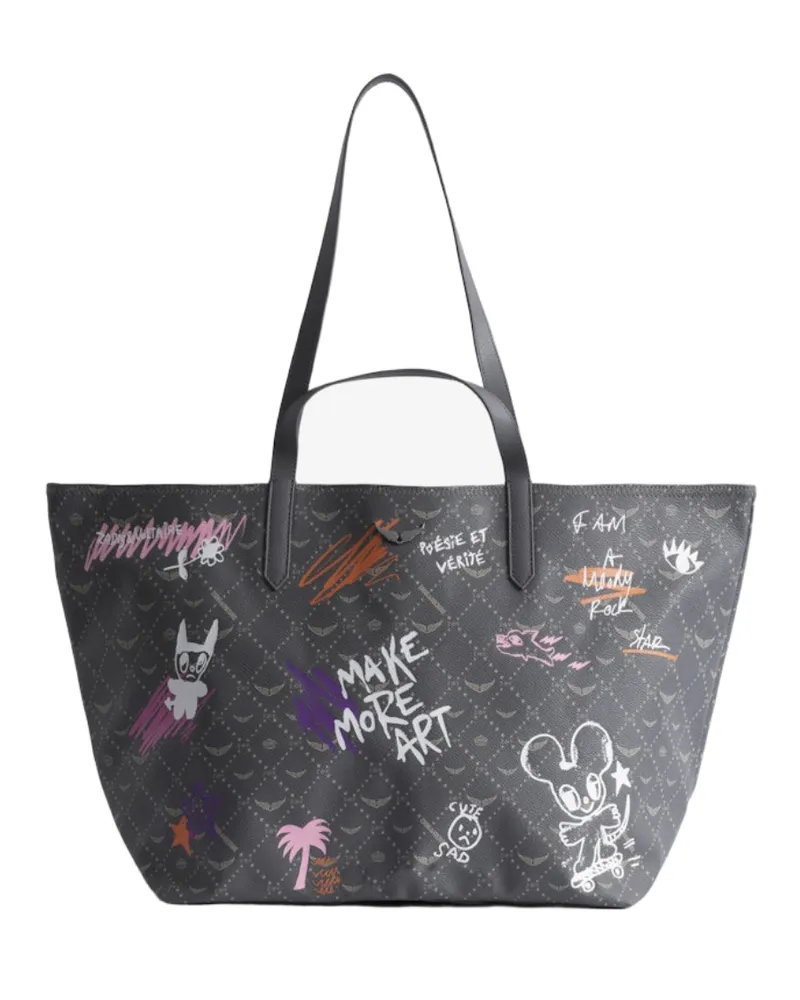 Zadig & Voltaire Tasche Z Shopper XL Monogram Tag Grau