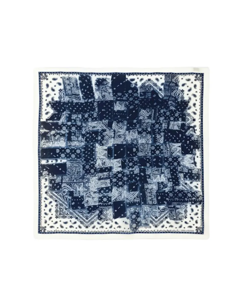 Zadig & Voltaire Blondie Denim Bandana Schal 85 Weiß