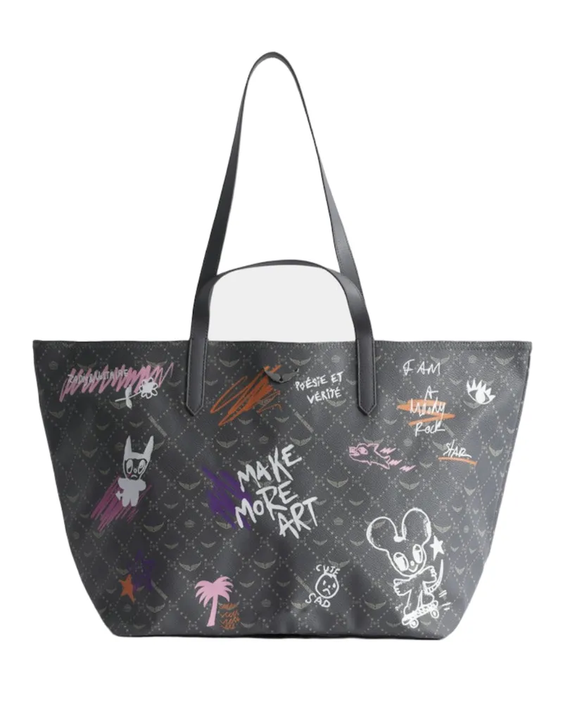 Zadig & Voltaire Tasche Z Shopper XL Monogram Tag Grau