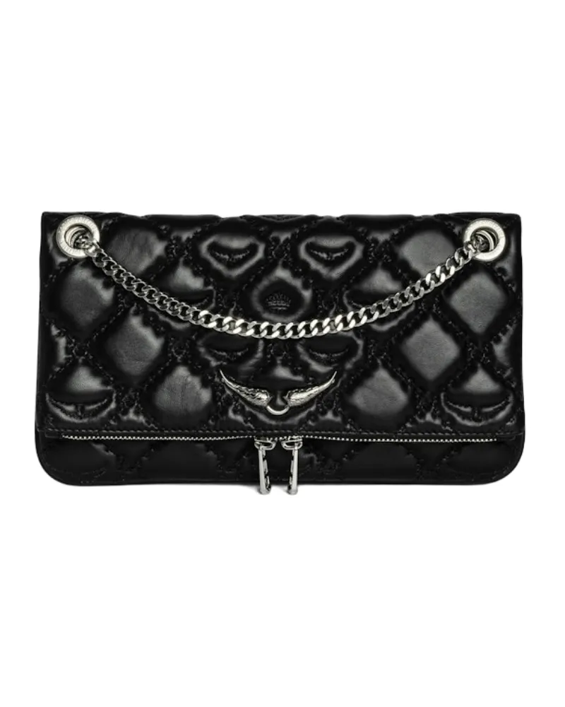 Zadig & Voltaire Clutch Rock II Gesteppt Monogramm Schwarz