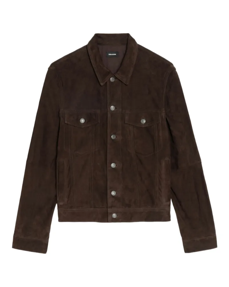 Zadig & Voltaire Jacke Bases Veloursleder Braun
