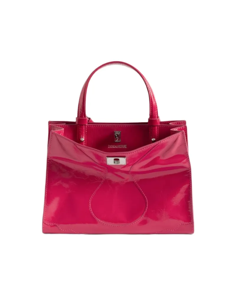 Zadig & Voltaire Jack Nano Vintage Patent Tasche Rosa
