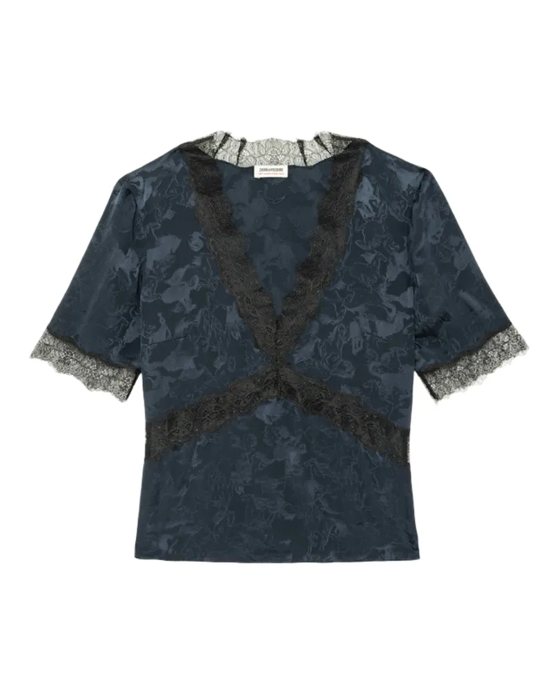 Zadig & Voltaire Tedoxa Top 100% Seide Blau