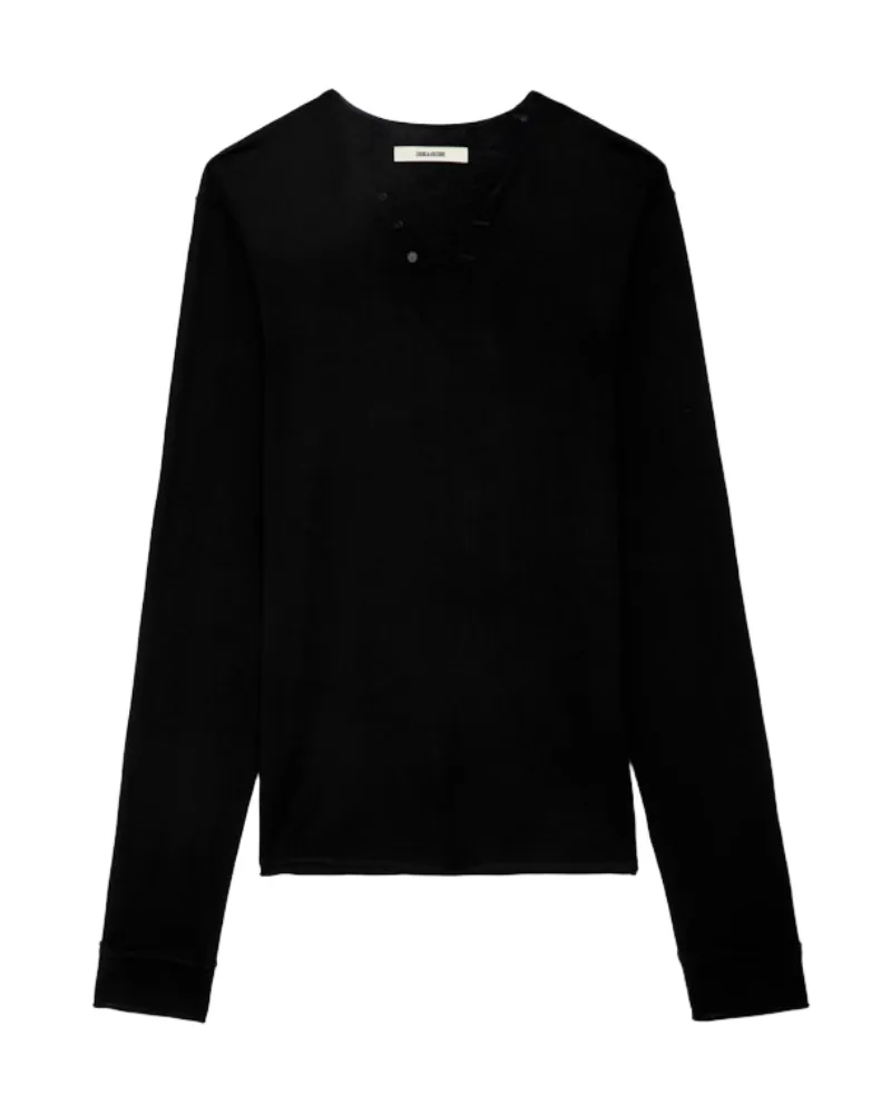 Zadig & Voltaire Pullover Monastir 100% Merinowolle Schwarz