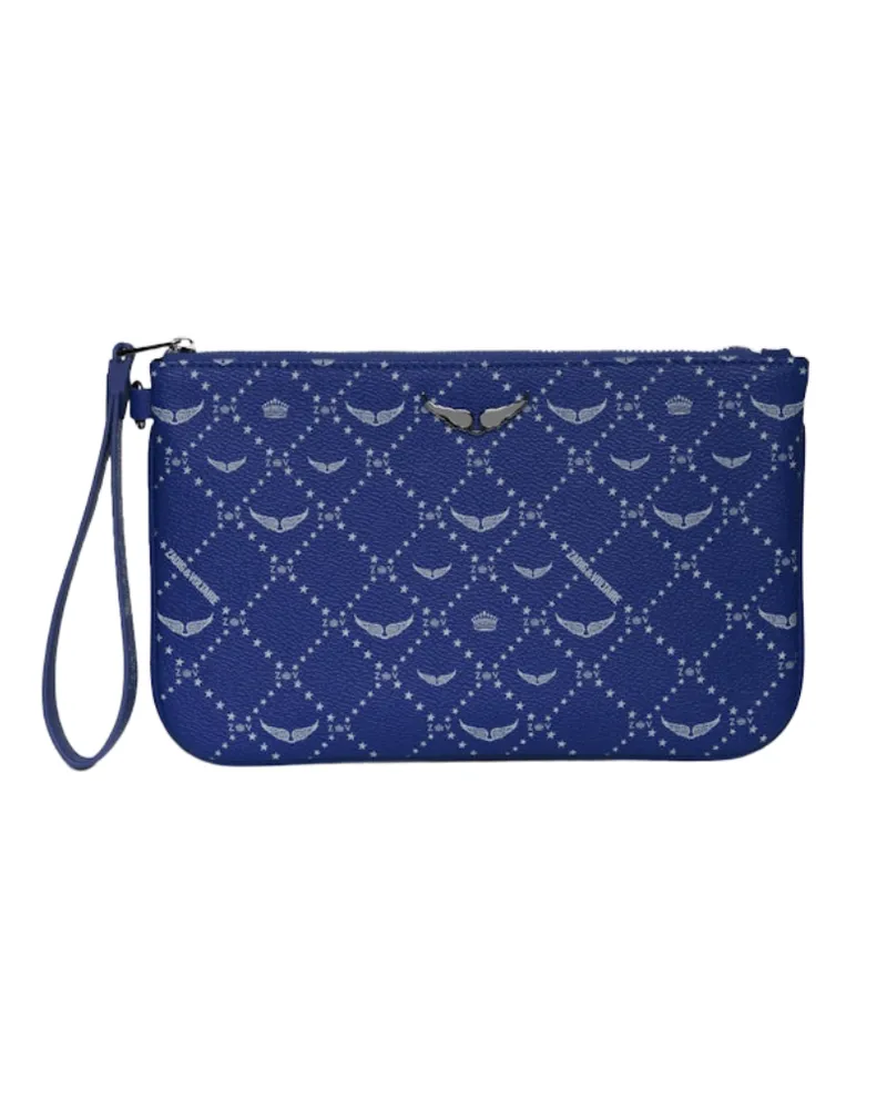 Zadig & Voltaire Pochette Z Pouch Monogram Blau