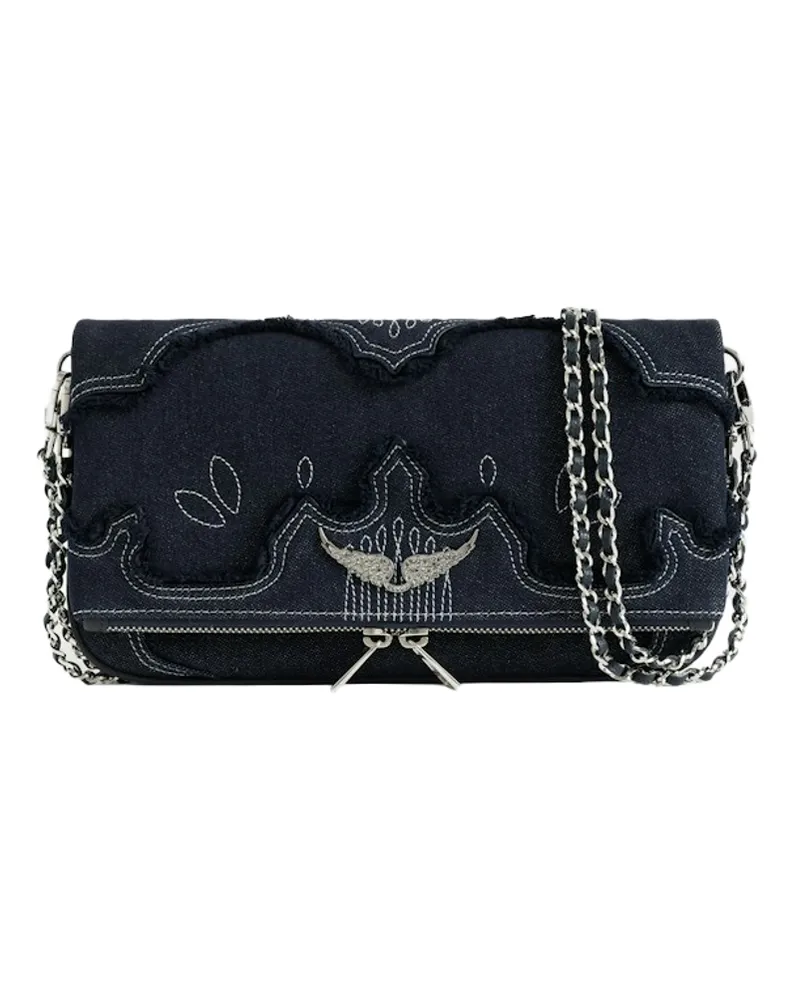 Zadig & Voltaire Rock Denim Clutch Blau