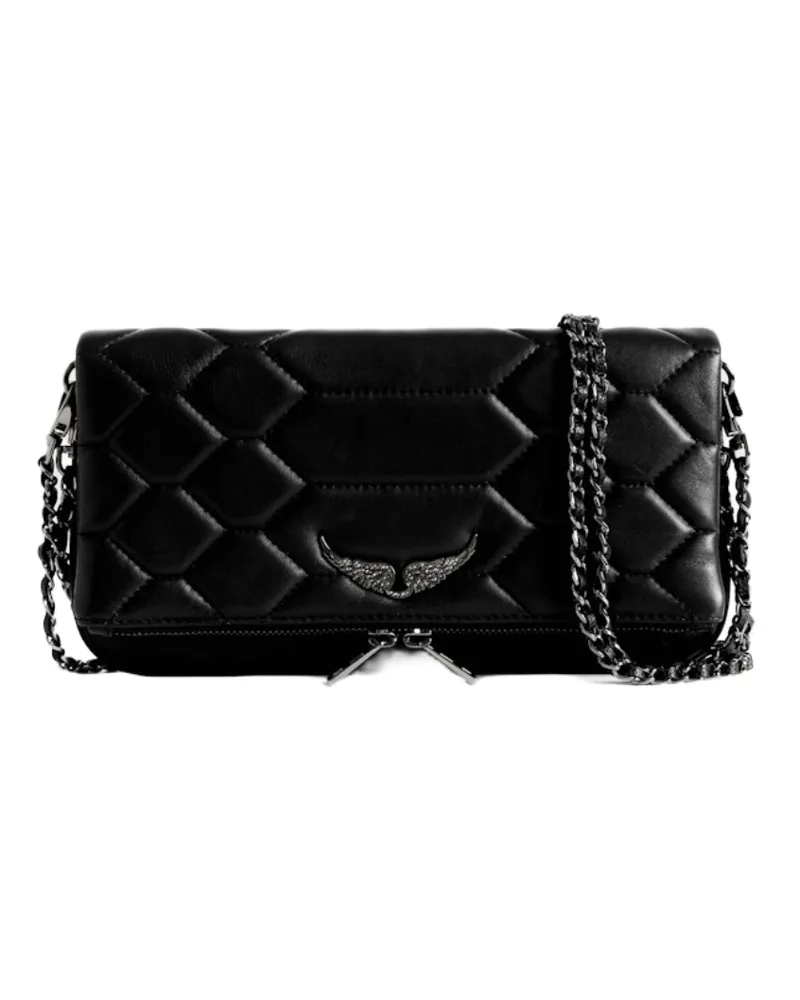 Zadig & Voltaire Gesteppte Rock Clutch Schwarz