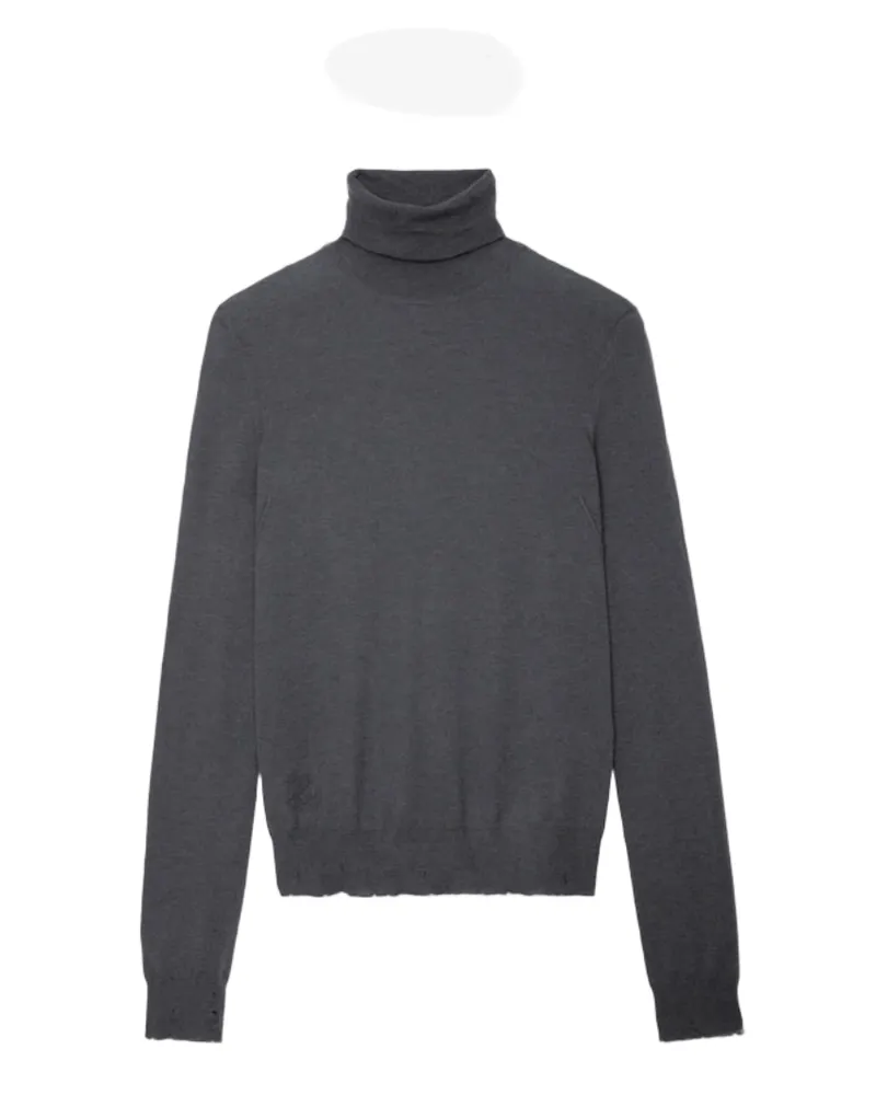 Zadig & Voltaire Pullover Bobby 100% Kaschmir Grau
