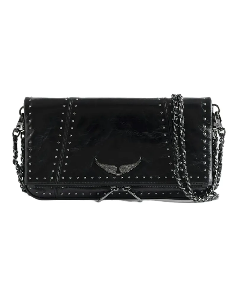 Zadig & Voltaire Clutch Rock Vintage Patent Studs Schwarz