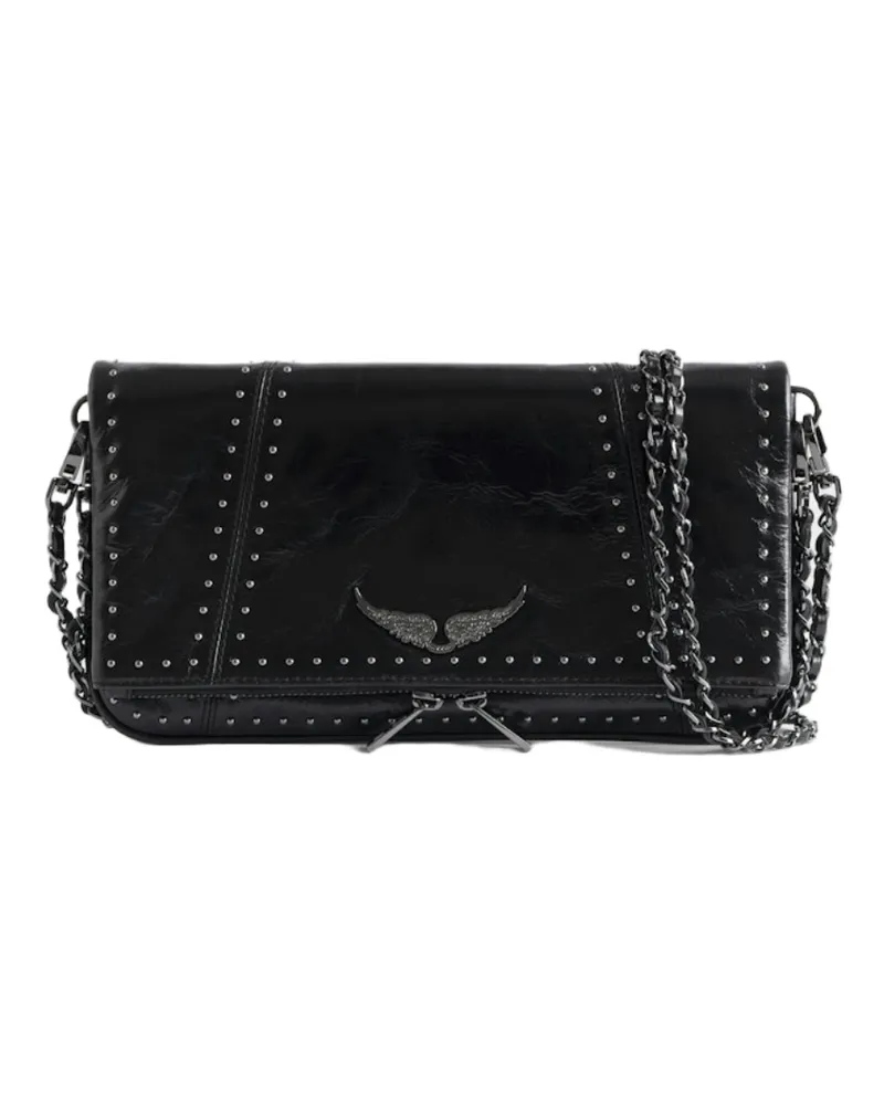 Zadig & Voltaire Clutch Rock Vintage Patent Studs Schwarz