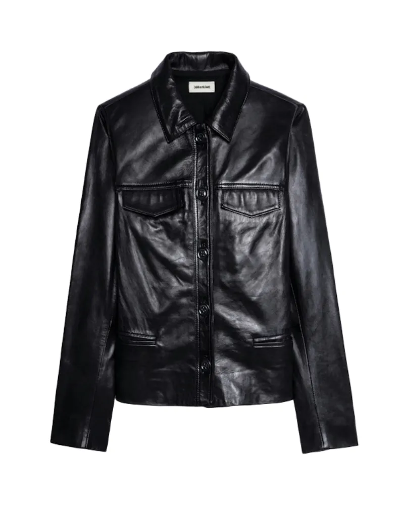 Zadig & Voltaire Liam Lederjacke Schwarz