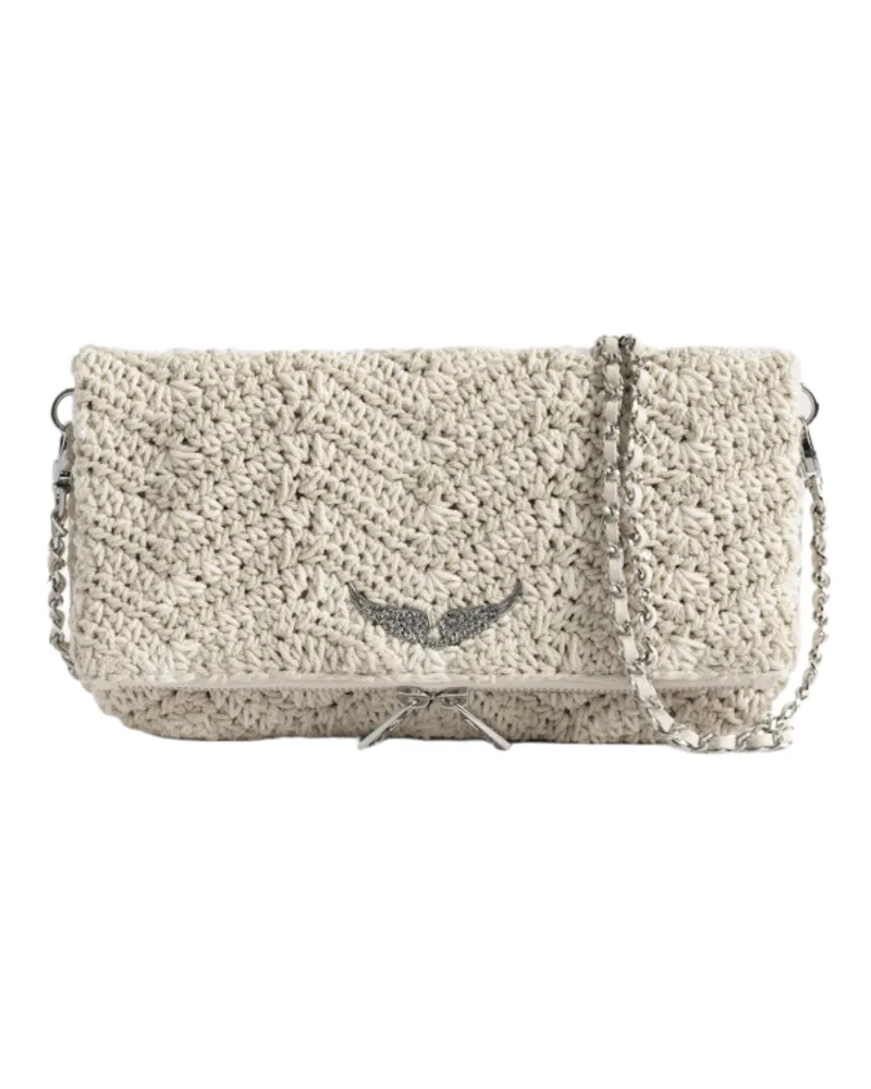 Zadig & Voltaire Rock Macramé Clutch Weiß