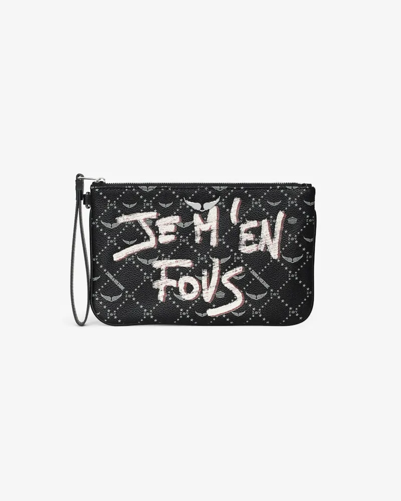 Zadig & Voltaire Pochette Z Monogram Tag Pouch Black