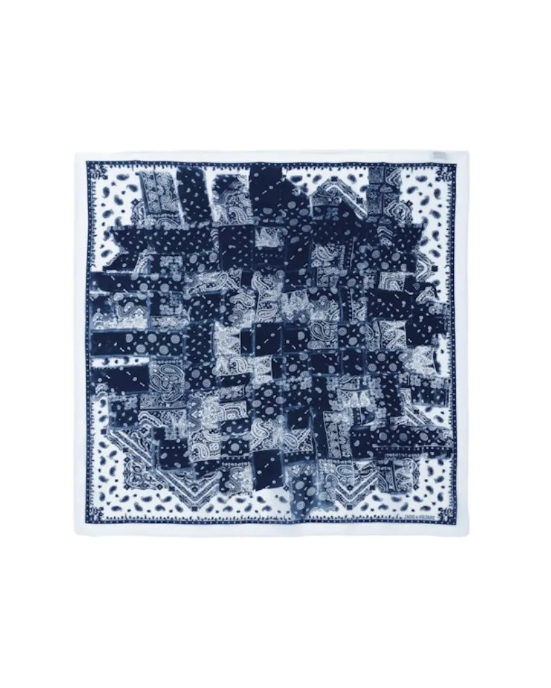 Zadig & Voltaire Blondie Denim Bandana Schal 85 Weiß