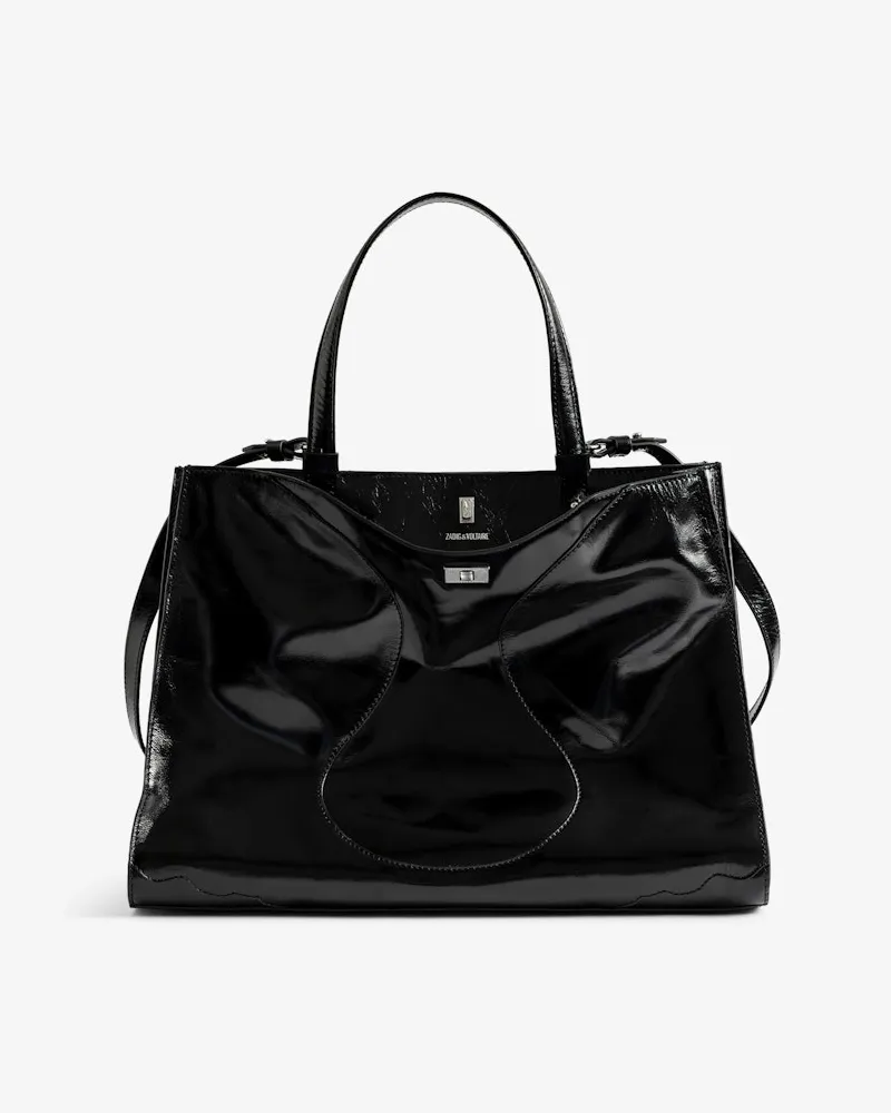Zadig & Voltaire Jack Vintage Patent Tasche Schwarz