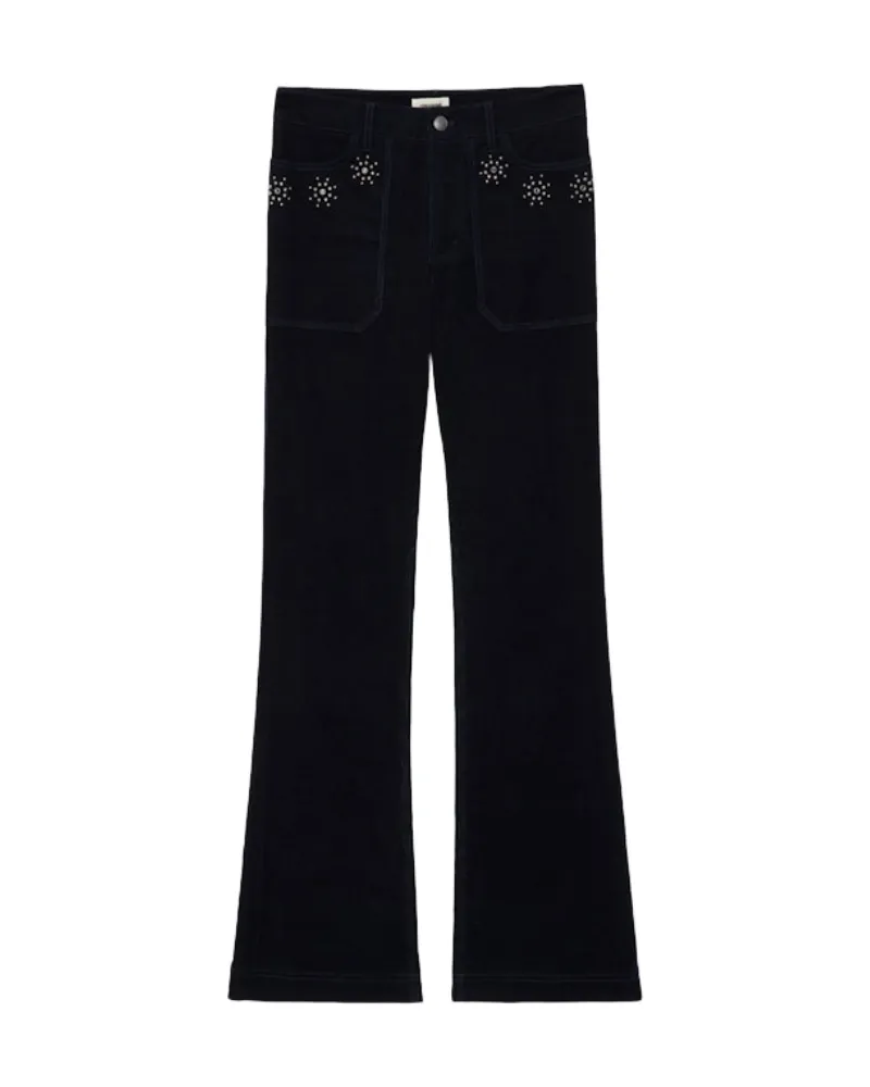 Zadig & Voltaire Hose Pista Samt Blau