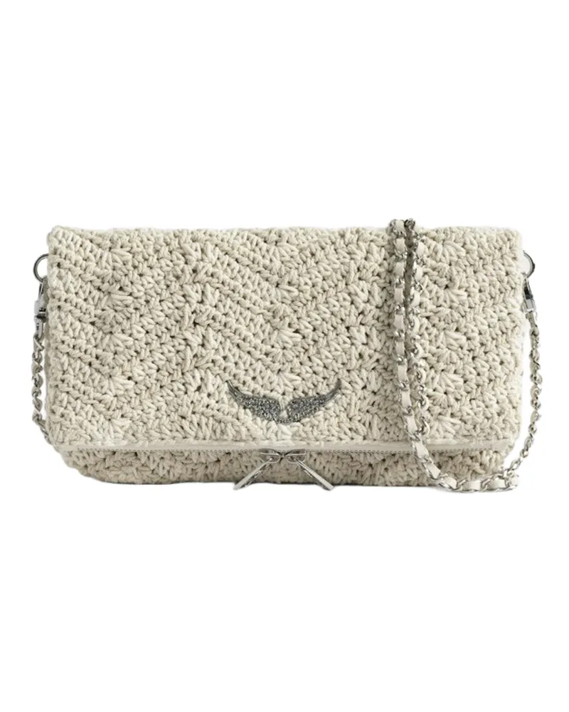 Zadig & Voltaire Rock Macramé Clutch Weiß