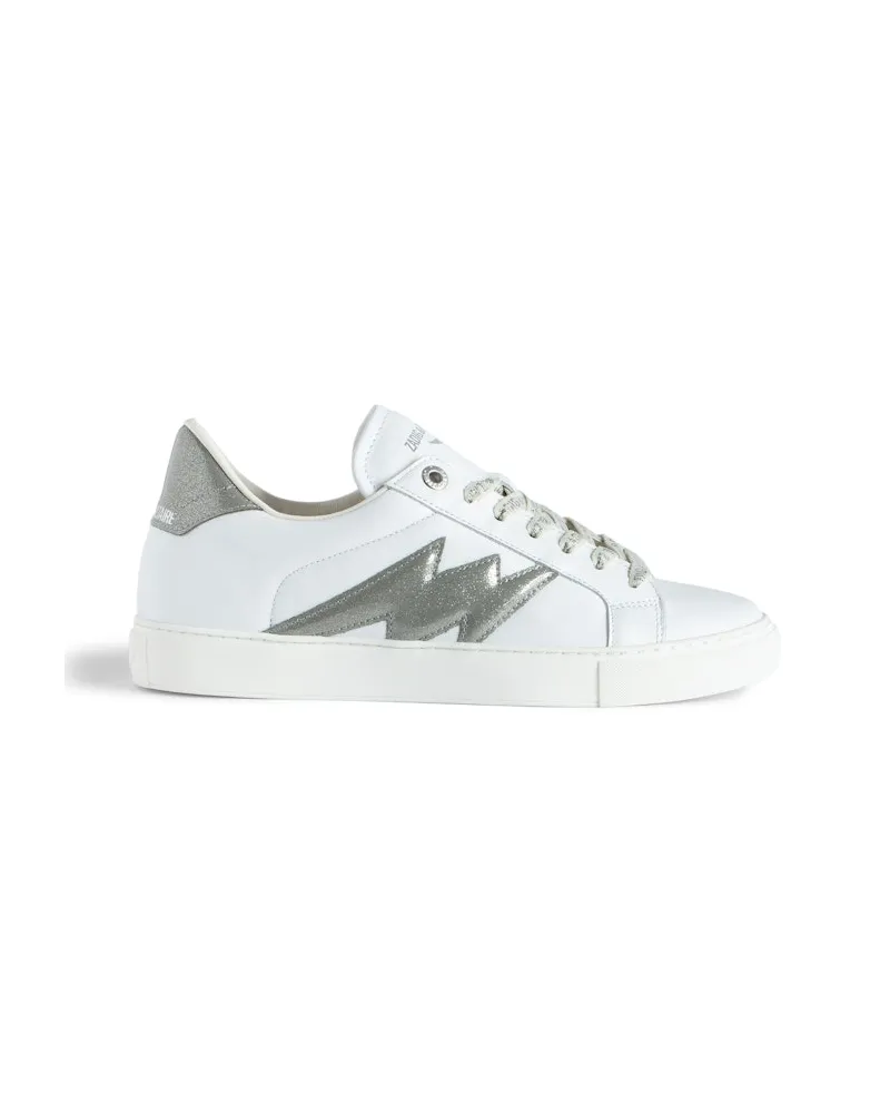 Zadig & Voltaire Niedrige Sneakers Zv1747 La Flashinfinity Patent Silver