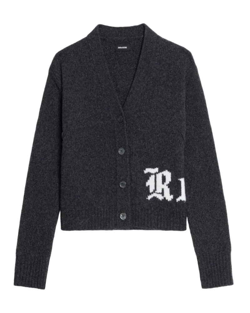 Zadig & Voltaire Cardigan Masy 100% Merinowolle Grau