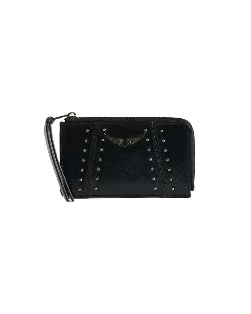 Zadig & Voltaire Kartenetui ZV Card Vintage Patent Studs Schwarz