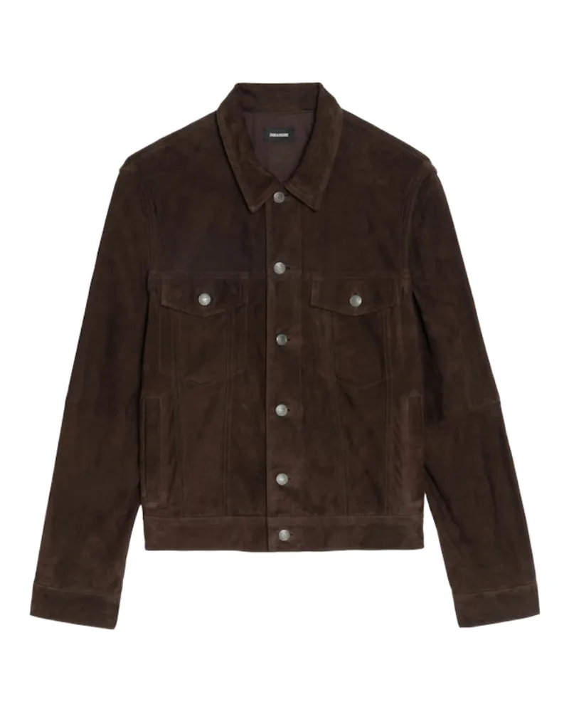 Zadig & Voltaire Jacke Bases Veloursleder Braun