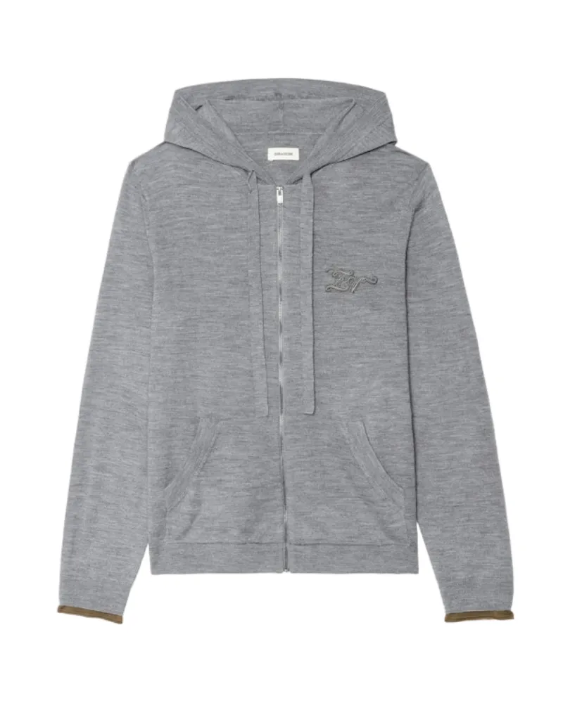 Zadig & Voltaire Cardigan Clash 100% Wolle Grau