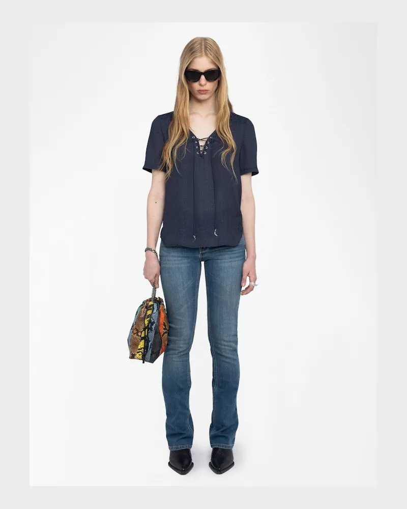 Zadig & Voltaire Top Terzo Satin Encre