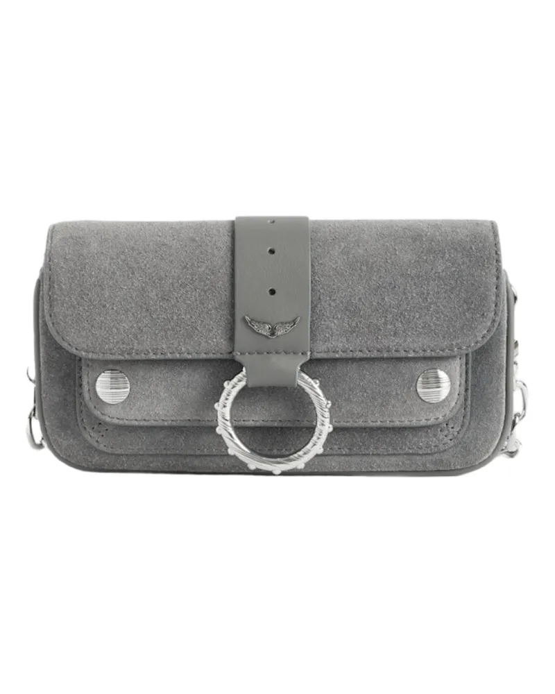 Zadig & Voltaire Kate Wallet Suede Tasche Grau
