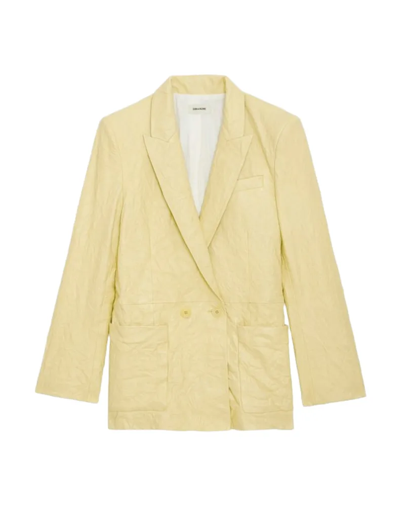 Zadig & Voltaire Blazer Visko 100% Crinkle-Leder Gelb