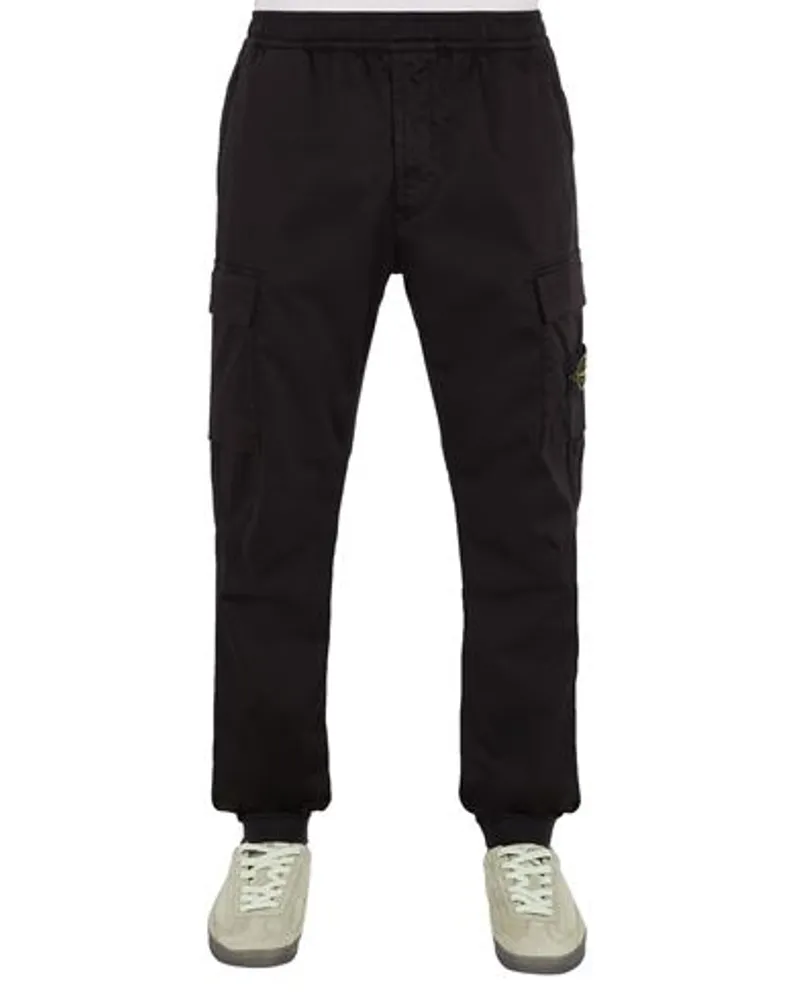 Stone Island Trousers Schwarz Baumwolle 