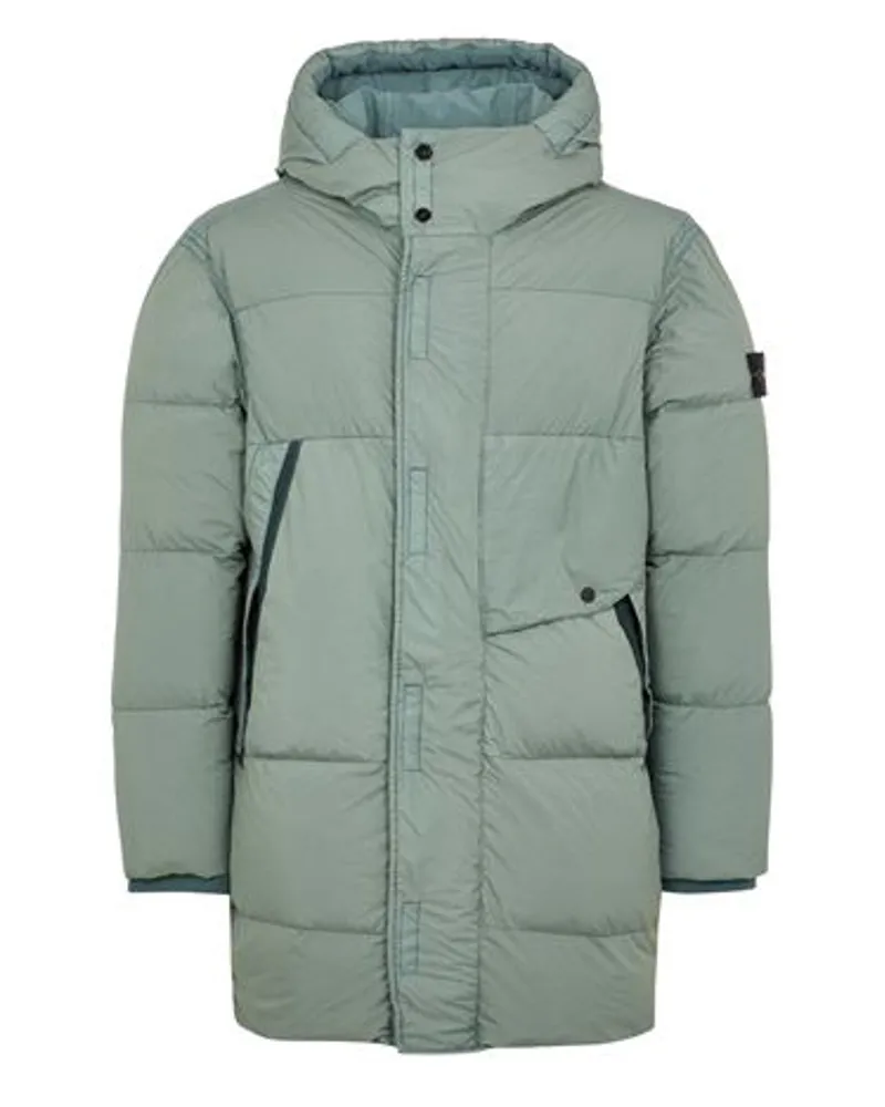 Stone Island Lange Jacke Weiß Polyamid 