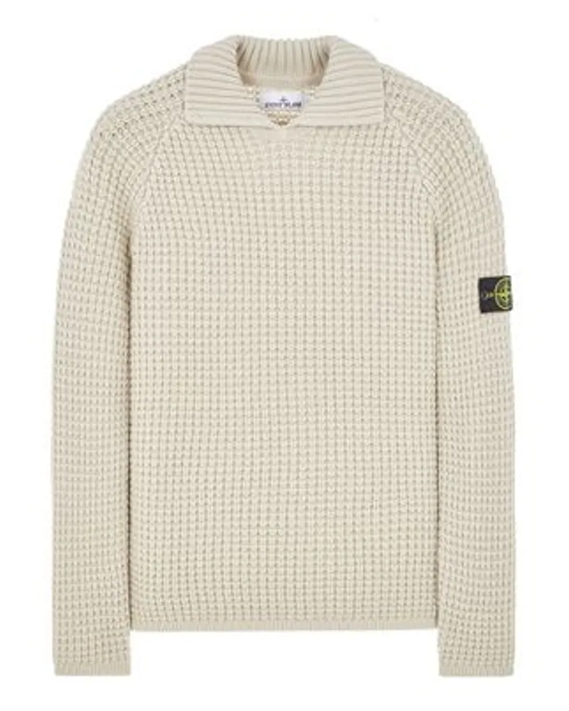 Stone Island Sweater Weiß Schurwolle 