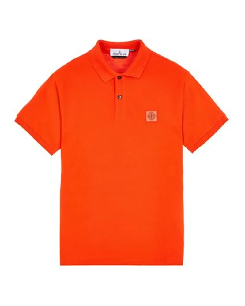 Stone Island Polo Orange Baumwolle 