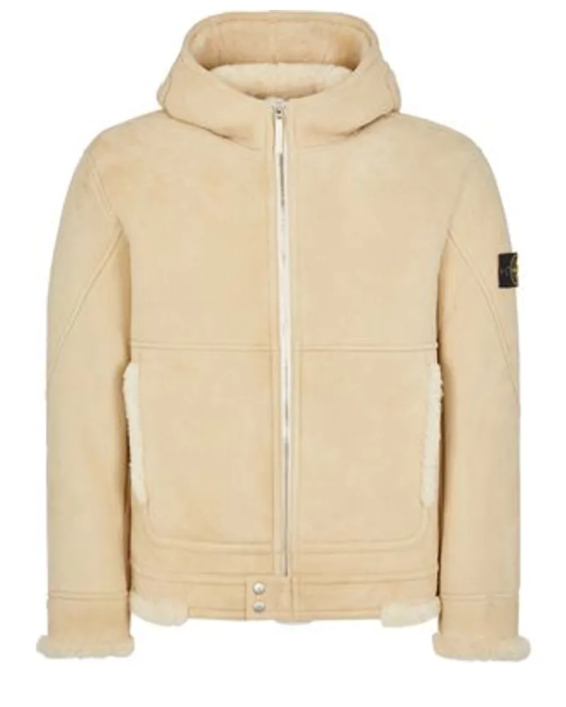 Stone Island Jacke Beige Schafsleder 