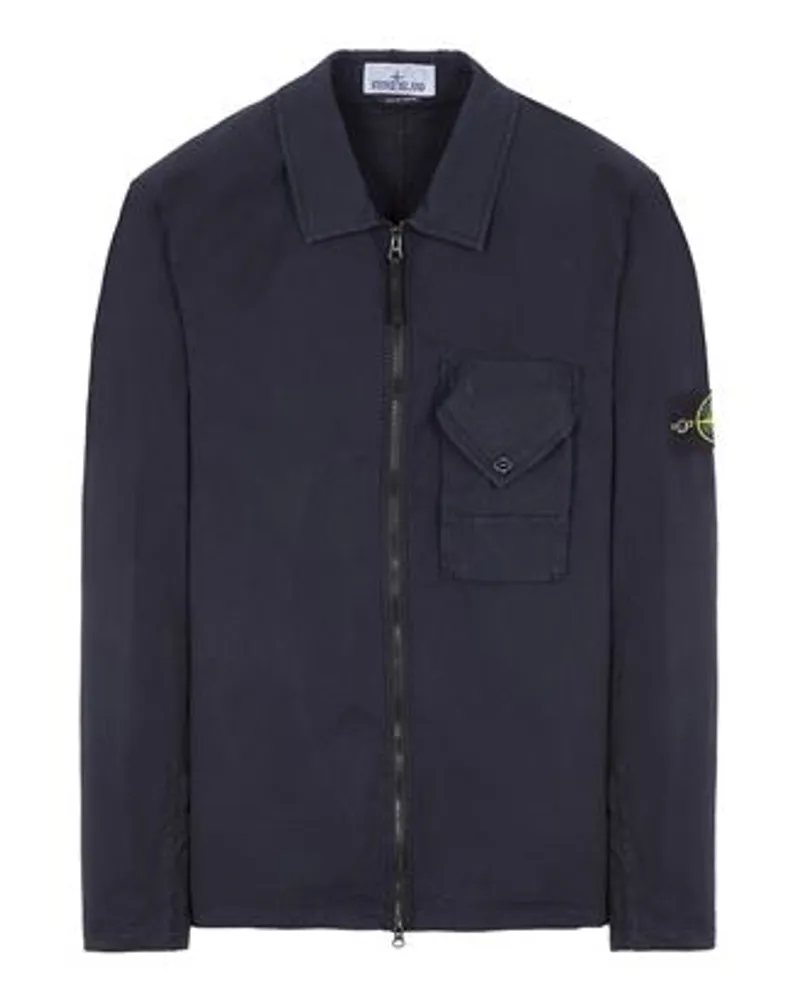 Stone Island Over Shirt Blau Baumwolle 