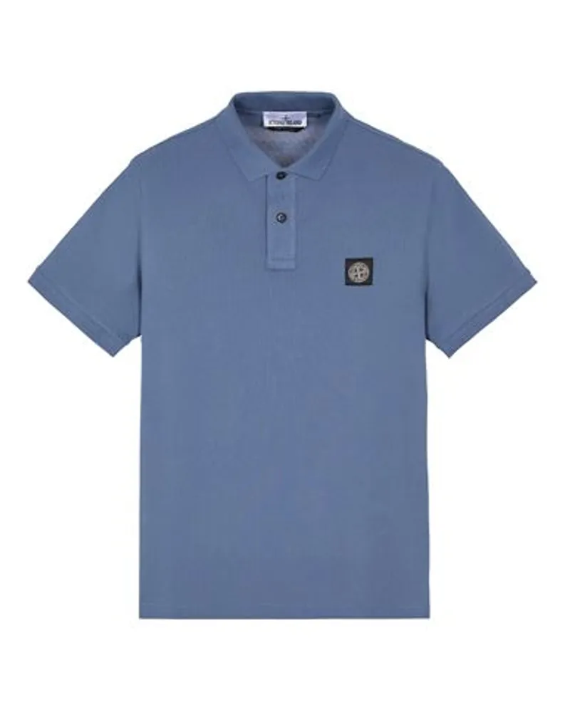 Stone Island Polo Blau Baumwolle 