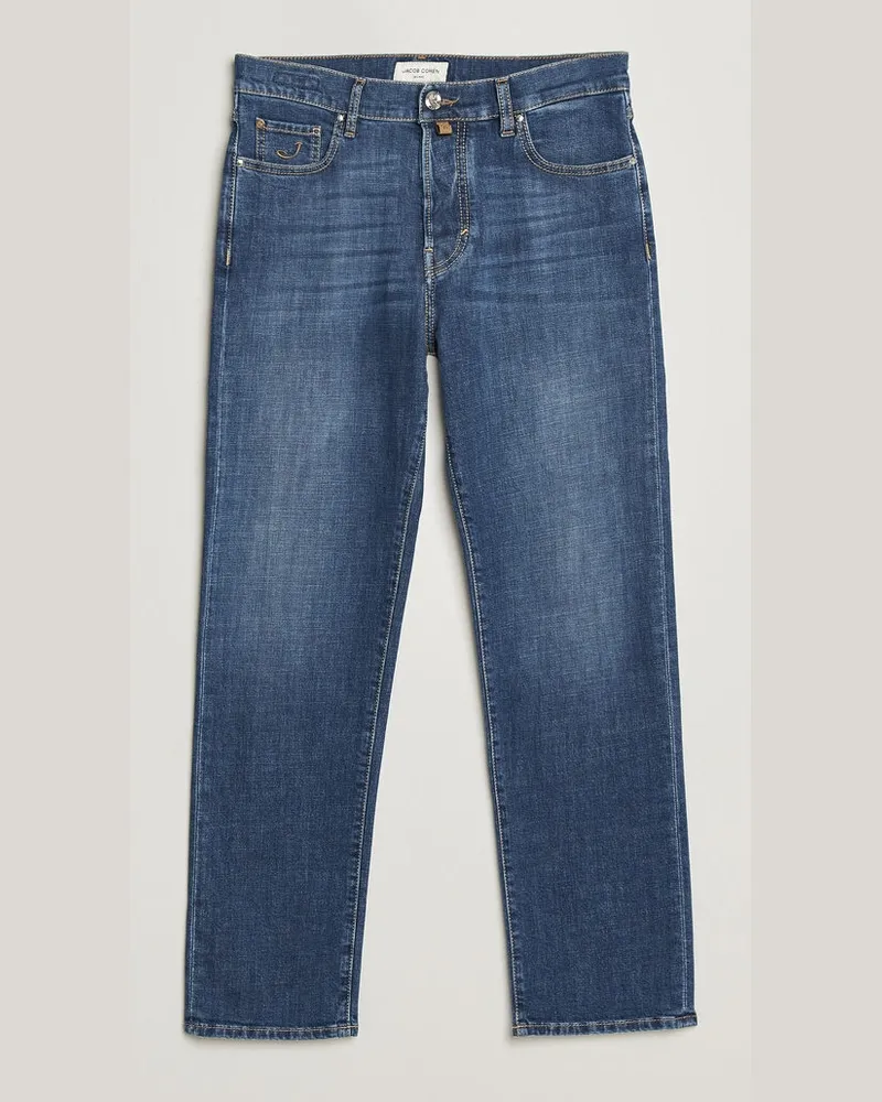 Jacob Cohën Edos Regular Straight Fit Stretch Jeans Mid Blue Blau