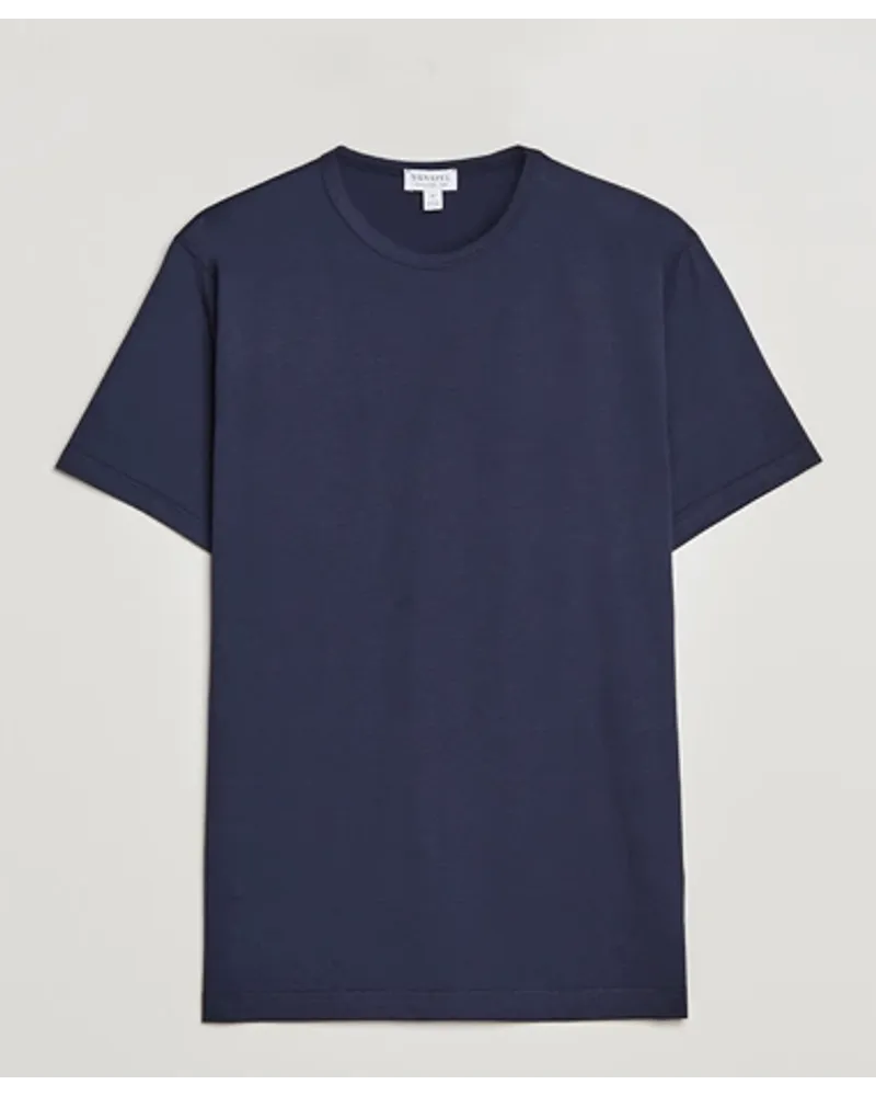 Sunspel Rundhals Tshirt Navy Blau