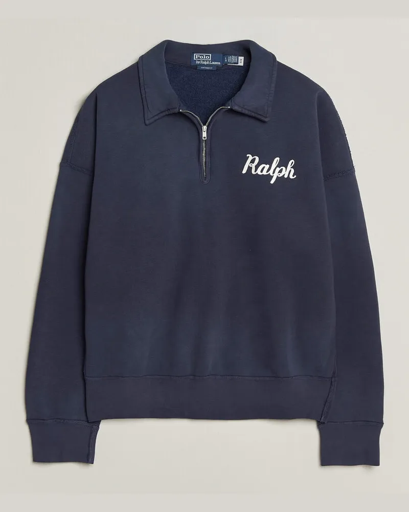 Ralph Lauren Knit Half Zip Sweatshirt Dark Cobolt Blau