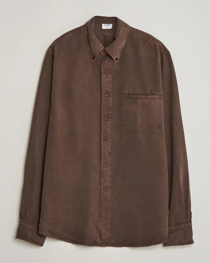 Filippa K Zack Lyocell Shirt Dark Chocolate Braun