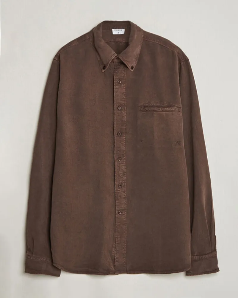 Filippa K Zack Lyocell Shirt Dark Chocolate Braun