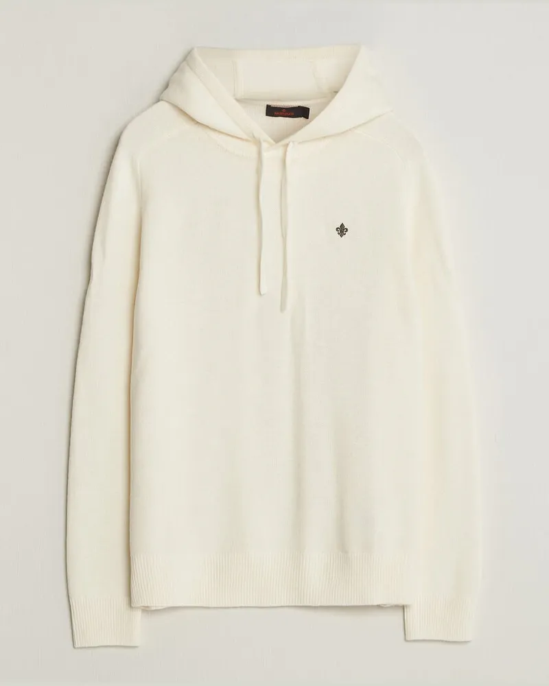 Morris Hertford Lambswool Hoodie Off White Weiß