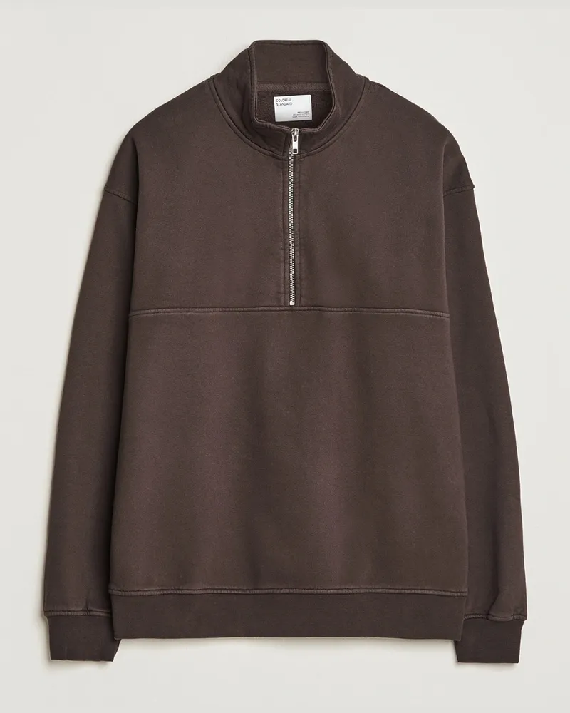 COLORFUL STANDARD Classic Organic Half-Zip Coffee Brown Braun