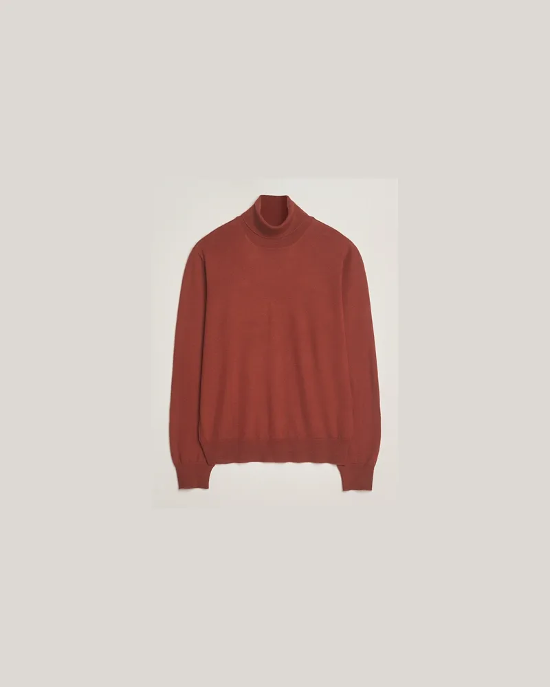 Gran Sasso Merino Fashion Fit Rollneck Rust Orange Orange
