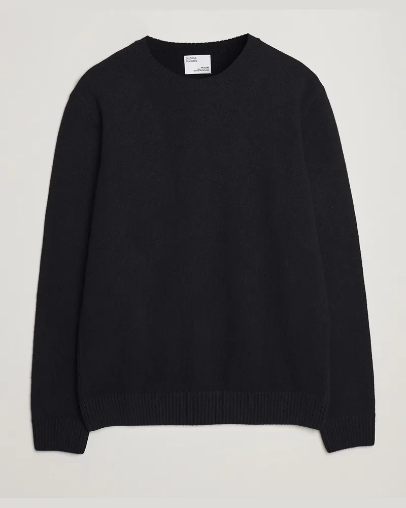 COLORFUL STANDARD Classic Merino Wool Crew Neck Deep Black Schwarz