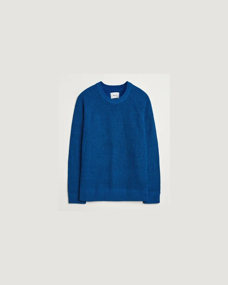 NN 07 Jacobo Cotton Knitted Sweater Blue Quartz Blau
