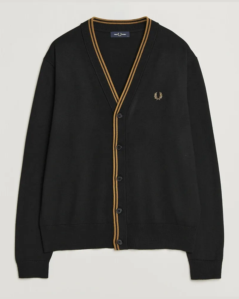 Fred Perry Classic Knitted Cardigan Black Schwarz