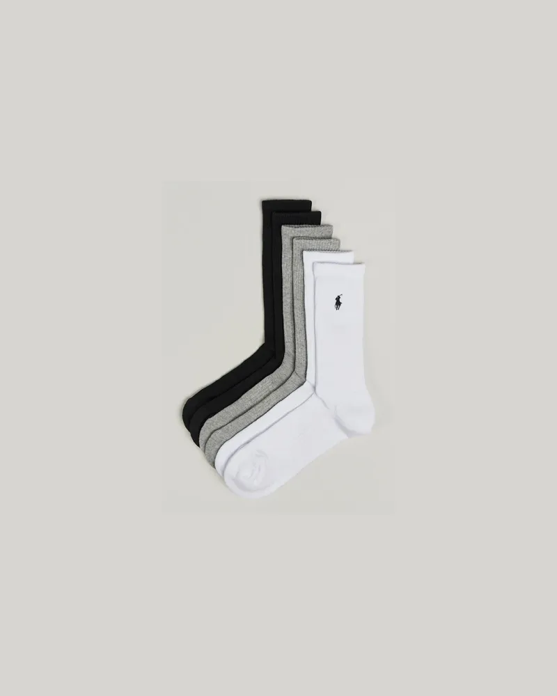 Ralph Lauren 6-Pack Crew Sock Grey Assorted Grau